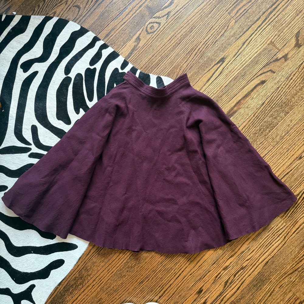 Vintage Burgundy Felt/Wool Full Circle Skirt